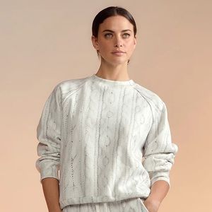 CYNTHIA ROWLEY Trompe L'Oeil Printed Sweatshirt Jumper NWT